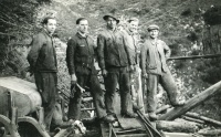 Lorenz Giovanelli, 2.v.r., Kohlengrube Kandergrund, Lorenz Giovanelli, 2.v.r., Kohlengrube Kandergrund,